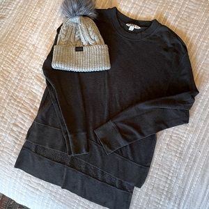 Women’s Crewneck Pullover Split Hem Joylab Side Slit Long Sleeve Grey Sweater